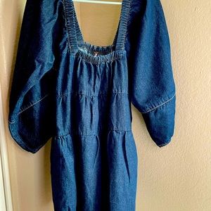 Free People tiered short denim dress